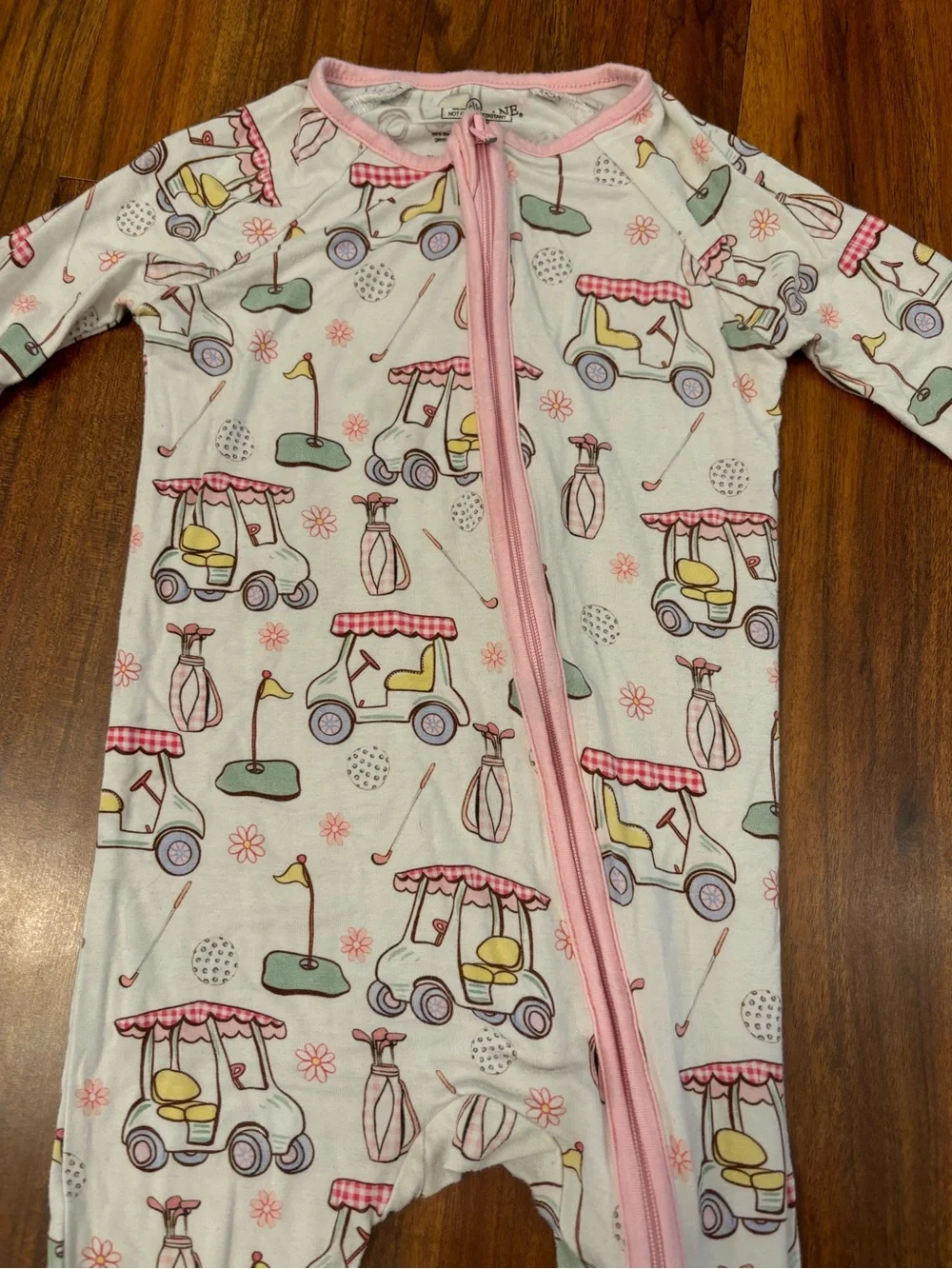 Caden Lane Country Club Cuties White/Pink Golf Cart Pajamas